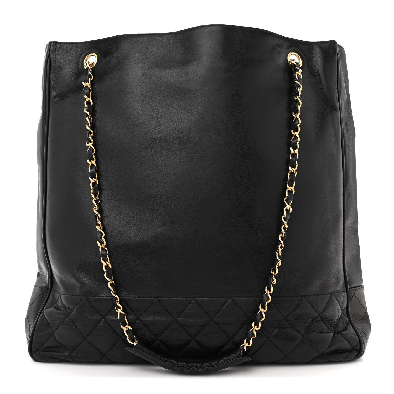 Chanel Lambskin Quilted CC Shopping Tote Black 1 of 15