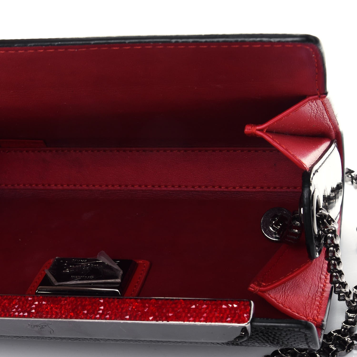 Christian Louboutin Patent Calfskin Crystal Vanite Small Clutch Black 4 of 4