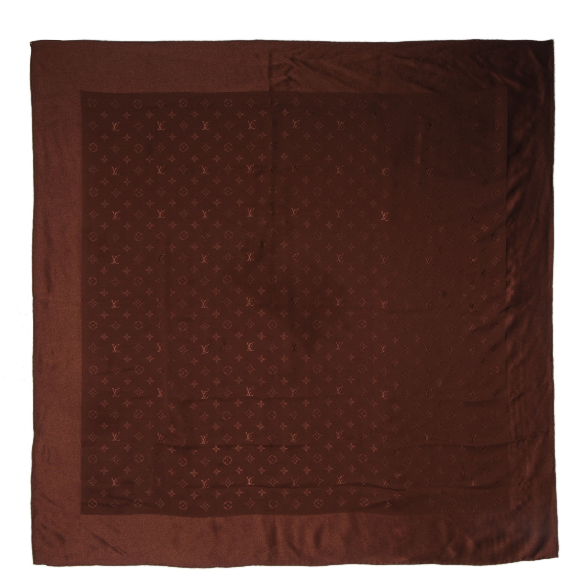 Louis Vuitton Silk Monogram Monaco Scarf Brown 2 of 5