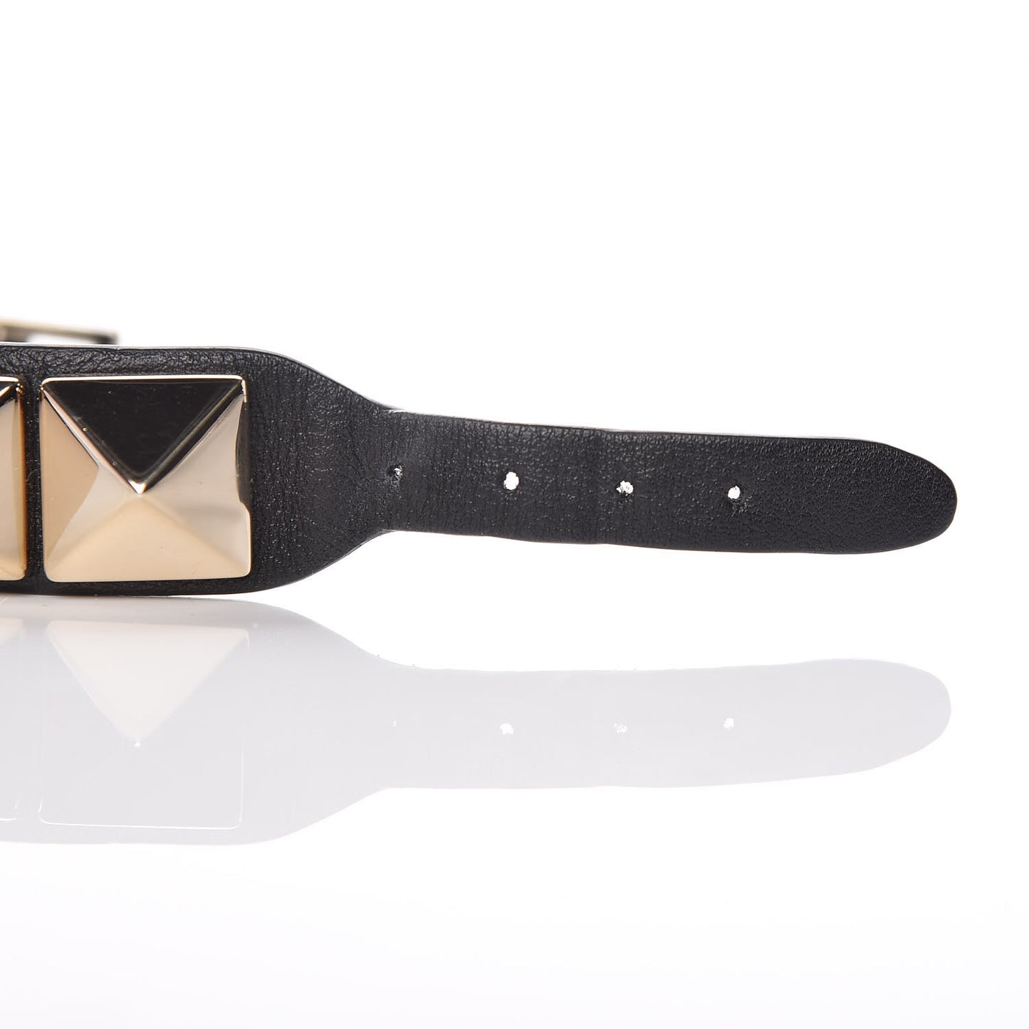 Calfskin Macro Rockstud Bracelet Black