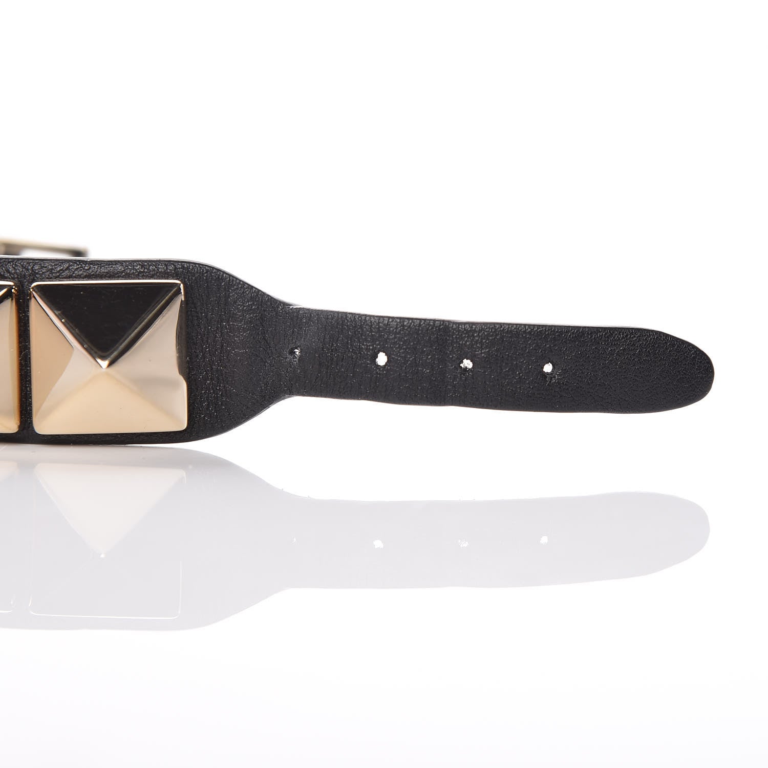 Valentino Garavani Calfskin Macro Rockstud Bracelet Black 7 of 7