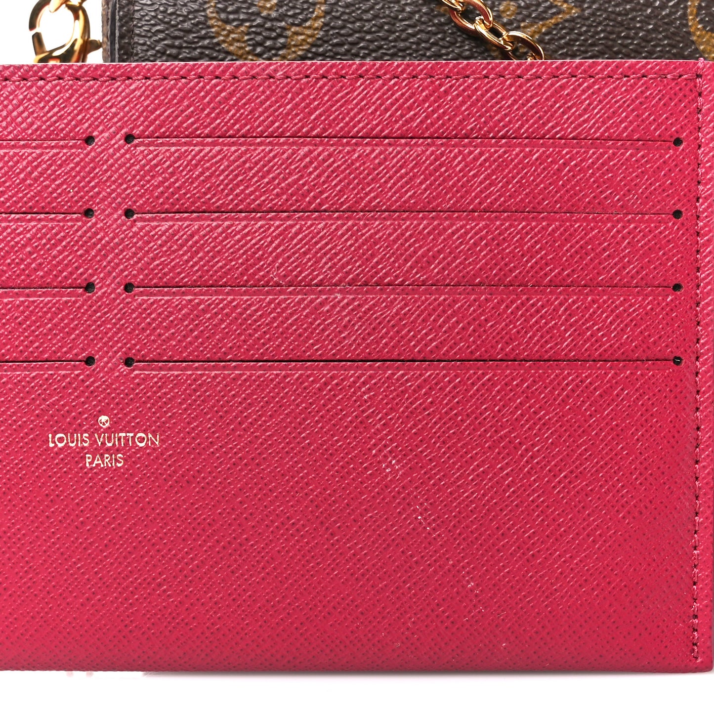 Monogram Pochette Felicie Chain Wallet Fuchsia