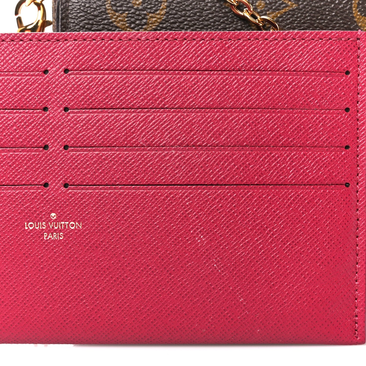 Louis Vuitton Monogram Pochette Felicie Chain Wallet Fuchsia 16 of 16