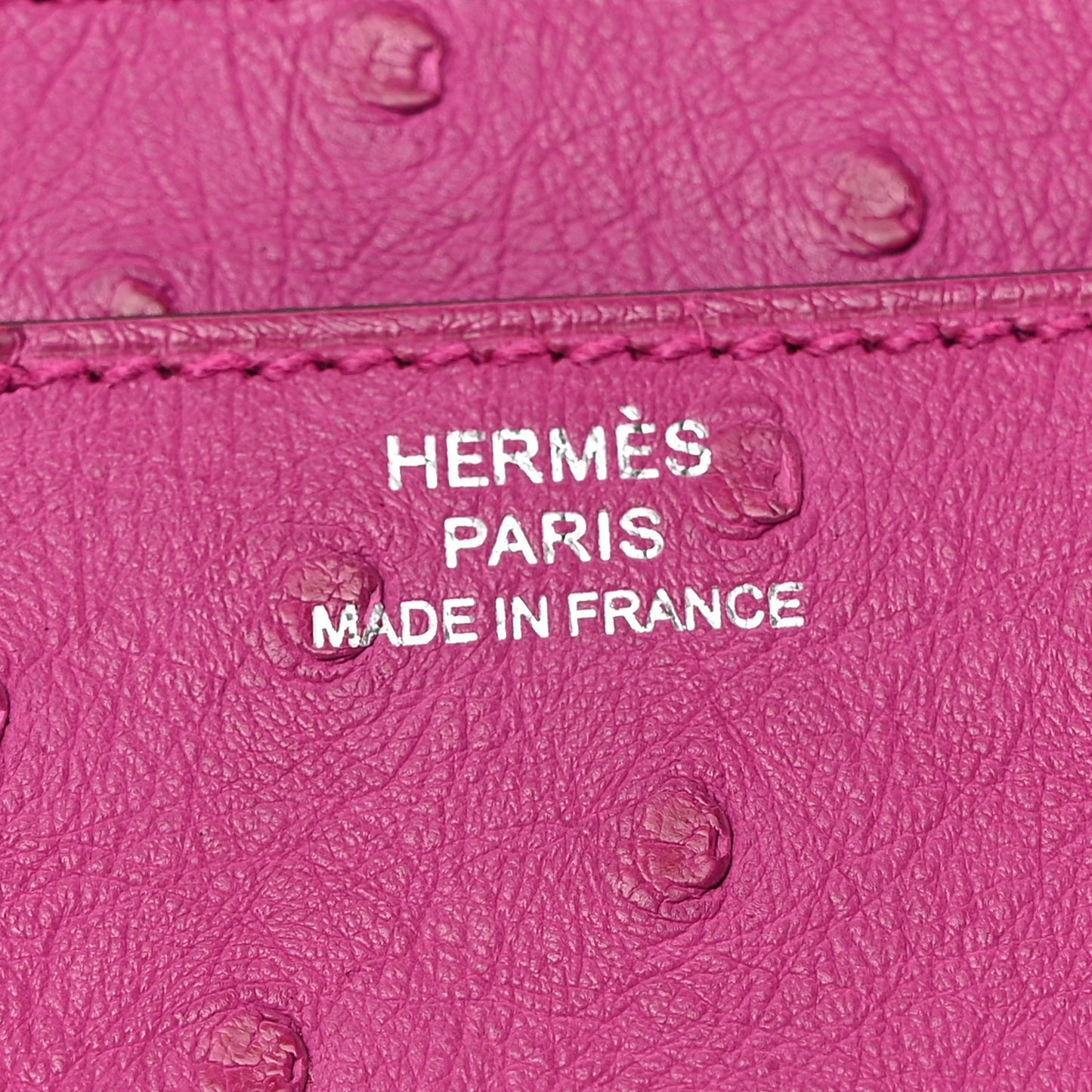 Ostrich Constance Long Wallet Rose Poupre