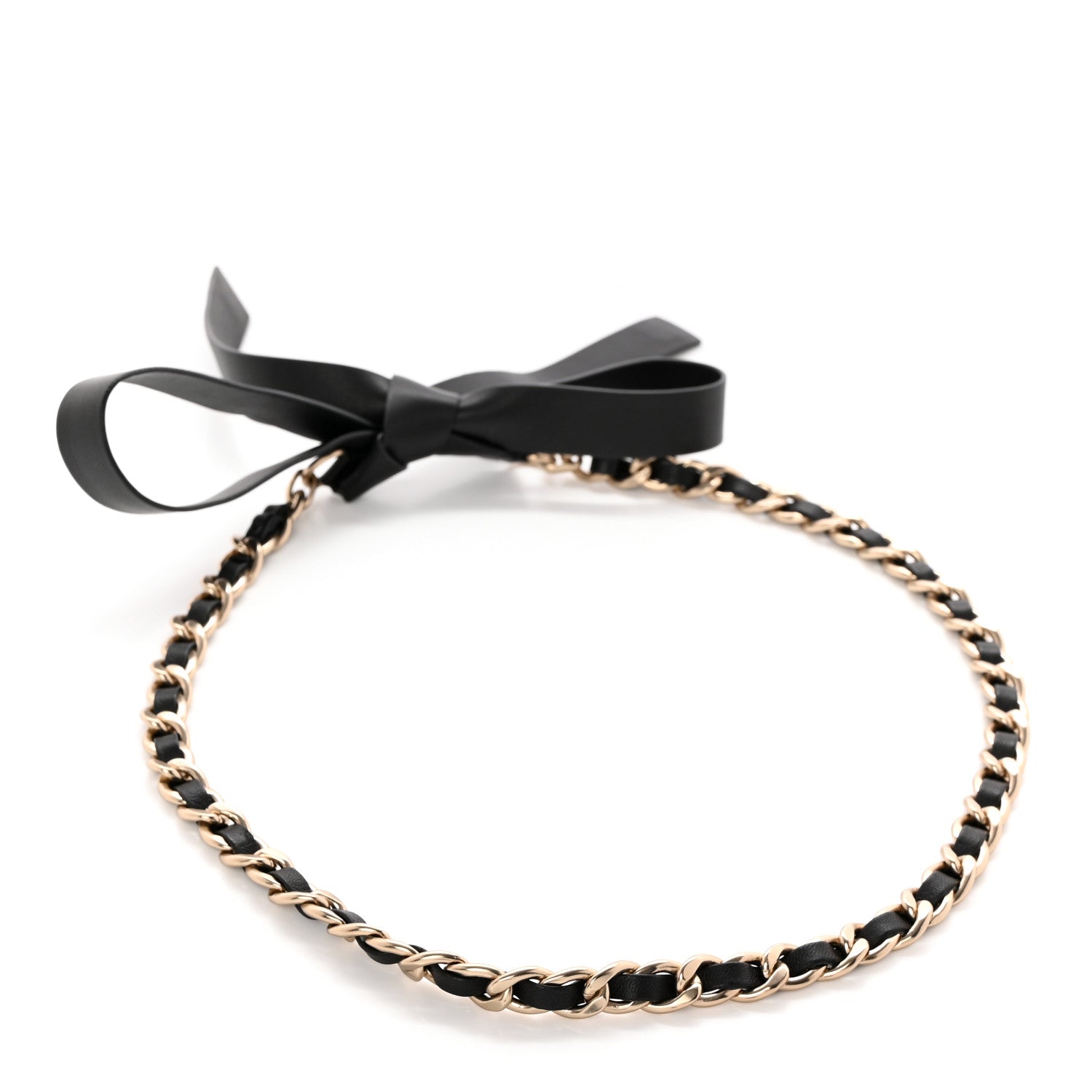 Chanel Lambskin Chain CC Bow Belt S Black 2 of 3