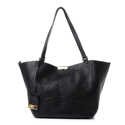 Burberry Signature Grain Calfskin Check Embossed Small Canterbury Tote Black 1 of 14