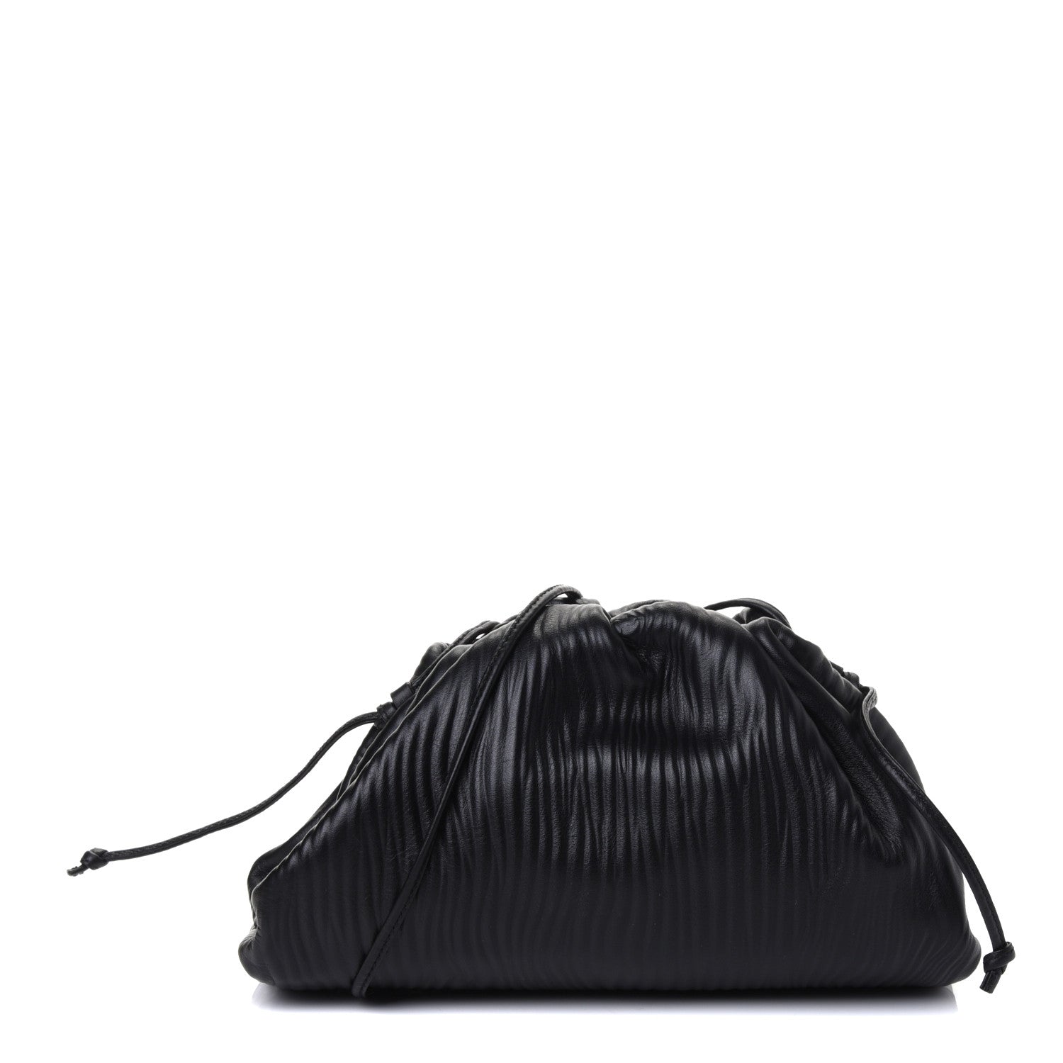 Bottega Veneta Bark Calfskin Embossed The Mini Pouch Clutch Black 1 of 4