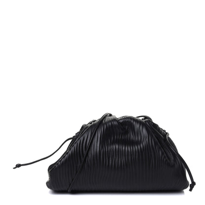 Bottega Veneta Bark Calfskin Embossed The Mini Pouch Clutch Black 1 of 4