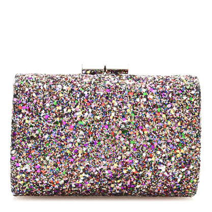 Jimmy Choo Coarse Glitter Kiss Lock Clutch Bubblegum Mix 1 of 6