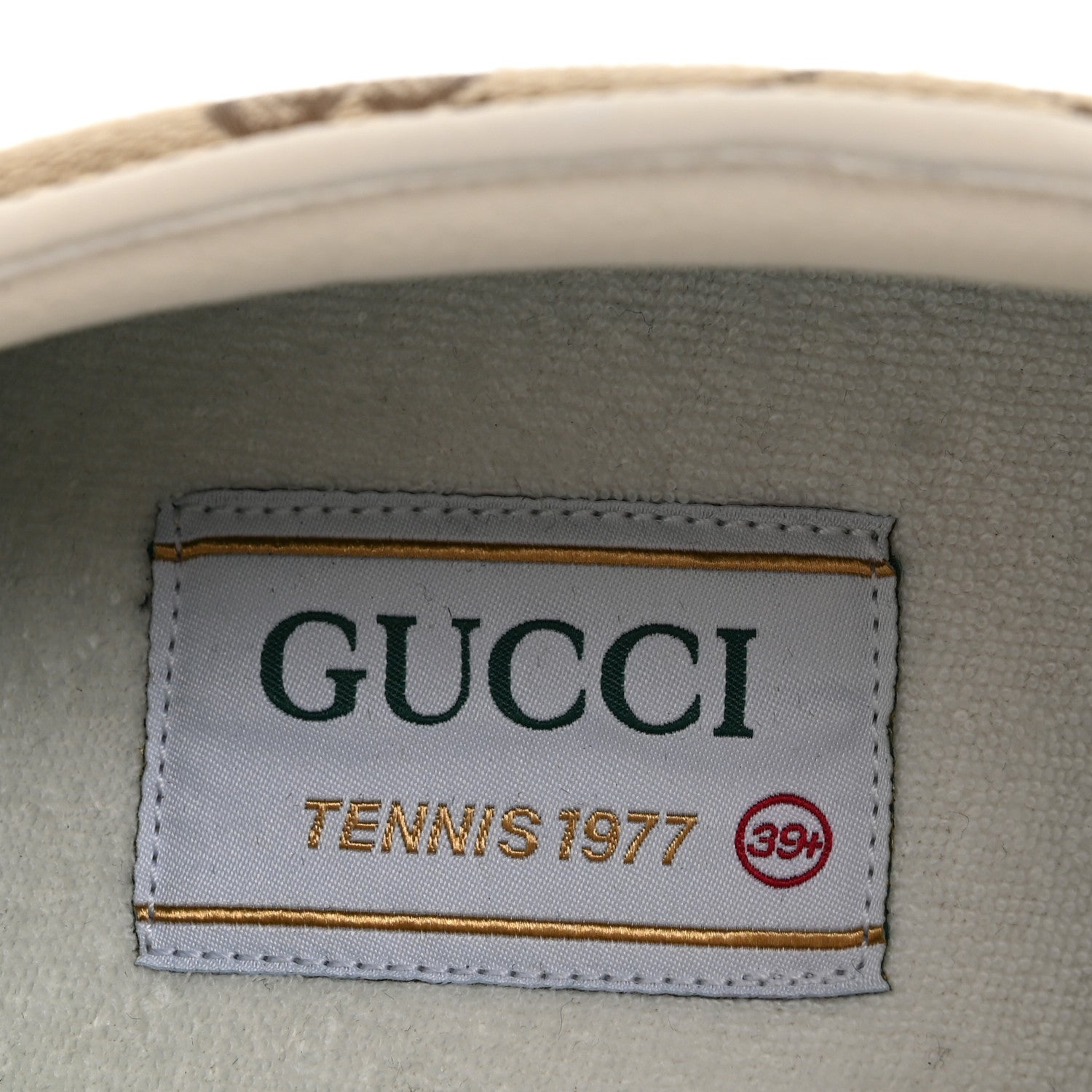 Gucci GG Monogram Womens 1977 Tennis Slip On 30mm Sneakers 39.5 Beige Ebony Mystic White 8 of 9