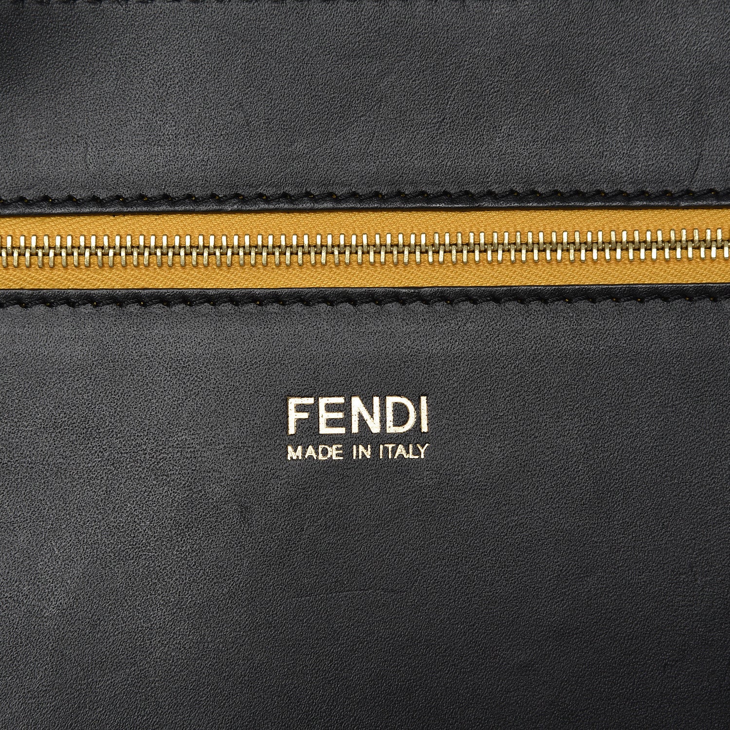 Fendi Canvas Pequin Small Shopping Tote Yellow 9 of 12