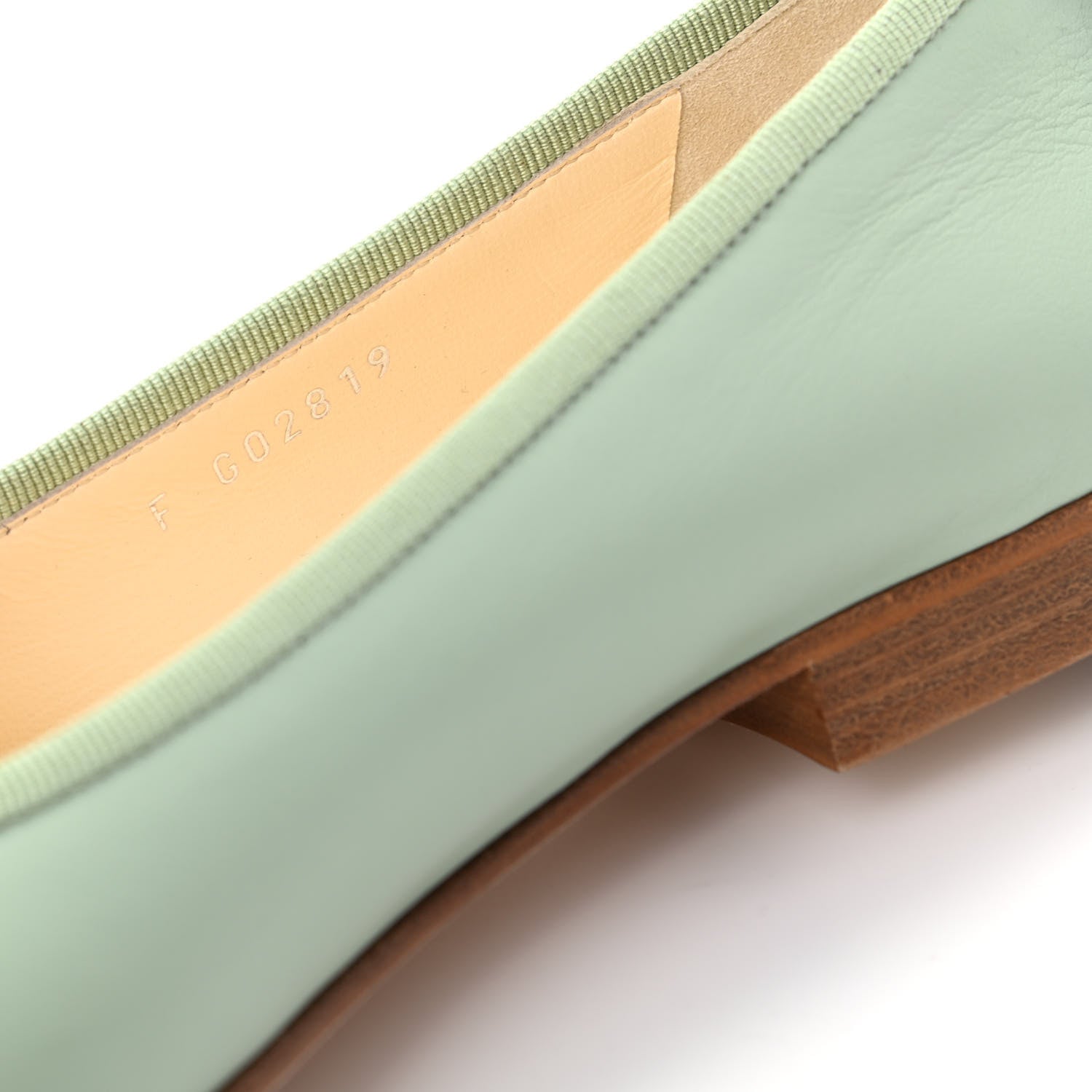 Chanel Calfskin Cap Toe CC Ballerina Flats 38 Light Green 9 of 9
