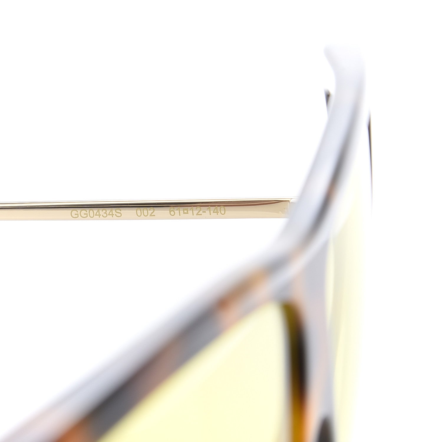 Gucci Acetate Oversize Square Frame GG0434S Sunglasses Havana Yellow 6 of 8