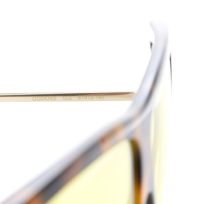 Gucci Acetate Oversize Square Frame GG0434S Sunglasses Havana Yellow 6 of 8