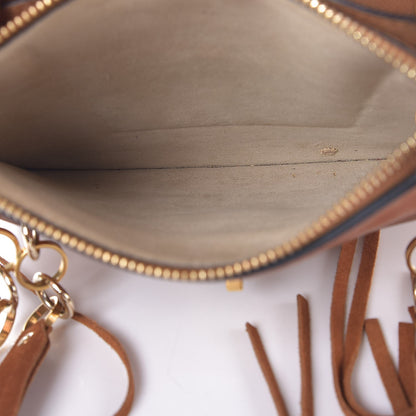 Chloe Calfskin Suede Small Jane Fringe Bag Caramel 6 of 8