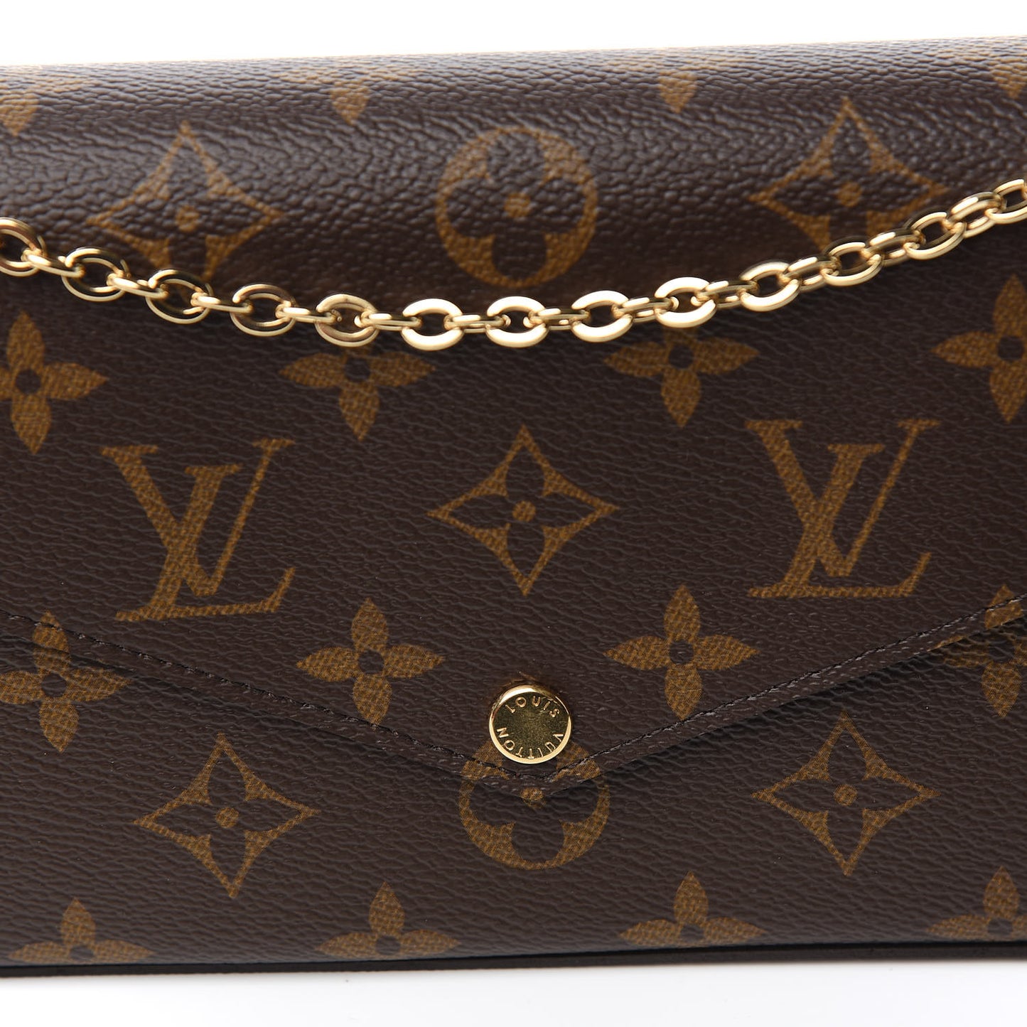 Monogram Pochette Felicie Chain Wallet Fuchsia
