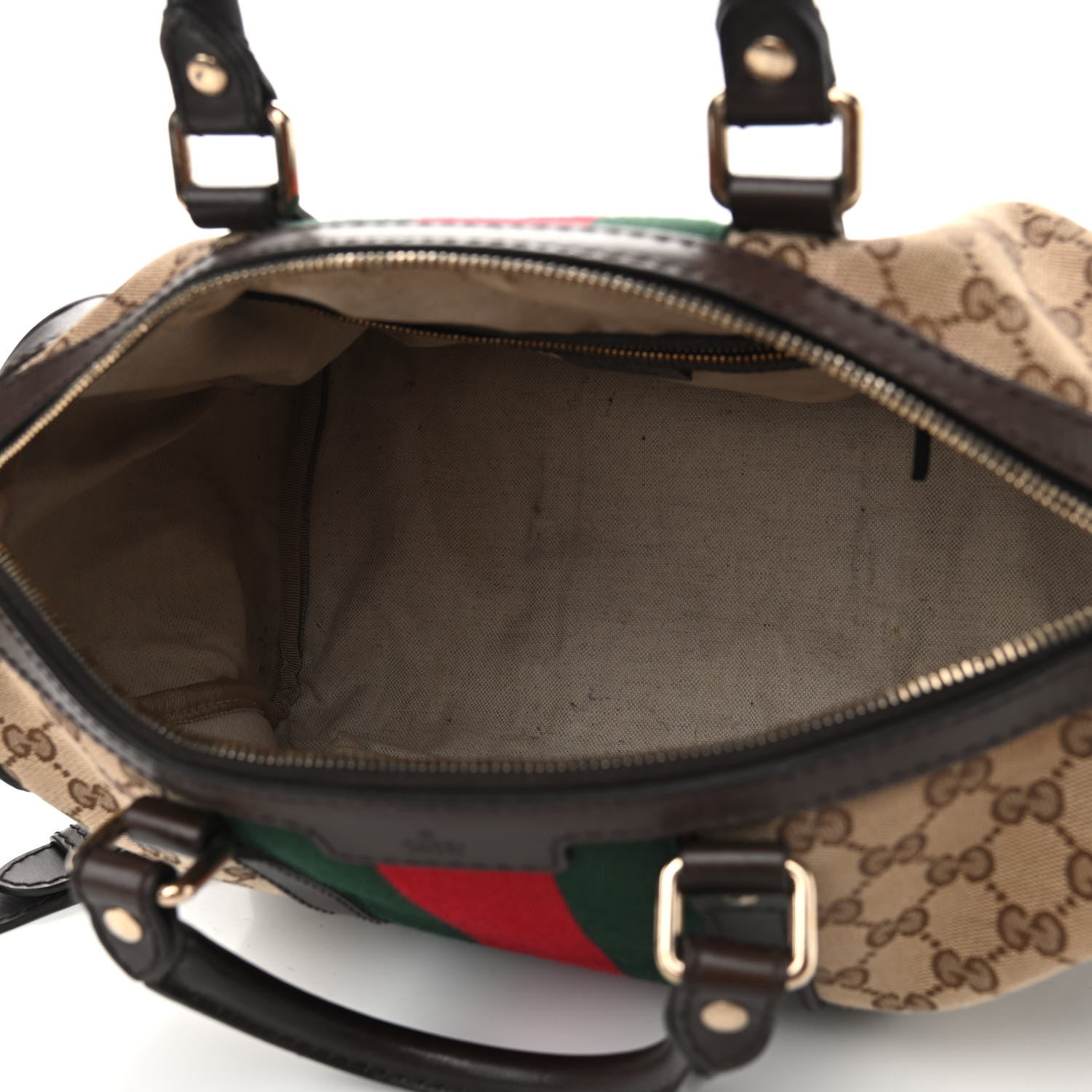 Gucci Monogram Vintage Web Medium Boston Dark Brown 5 of 11