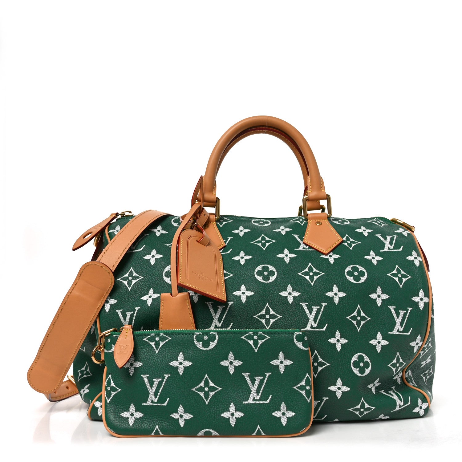 Louis Vuitton Calfskin Monogram Speedy P9 Bandouliere 40 Green 3 of 11