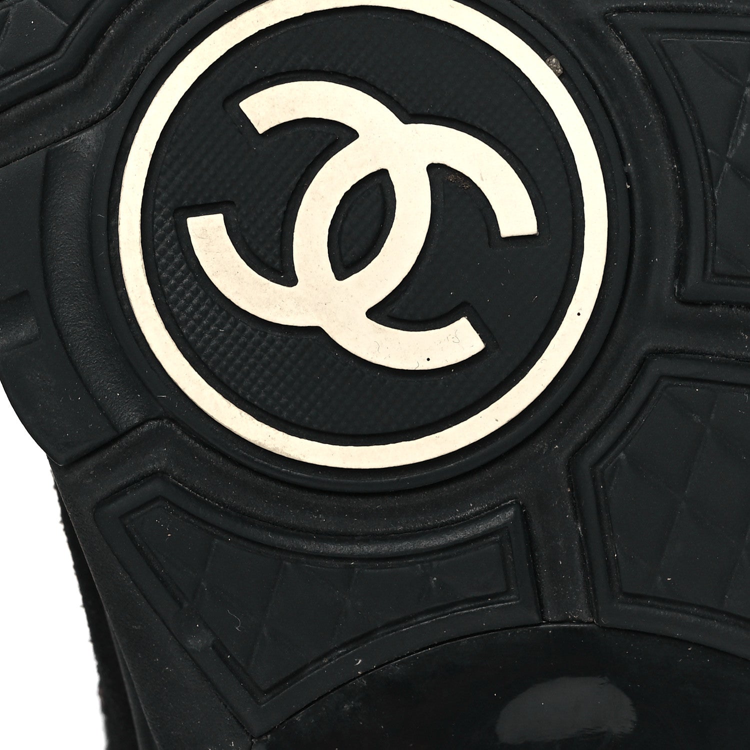 Chanel Suede Tweed CC Sneakers 38 Black Gold 7 of 10