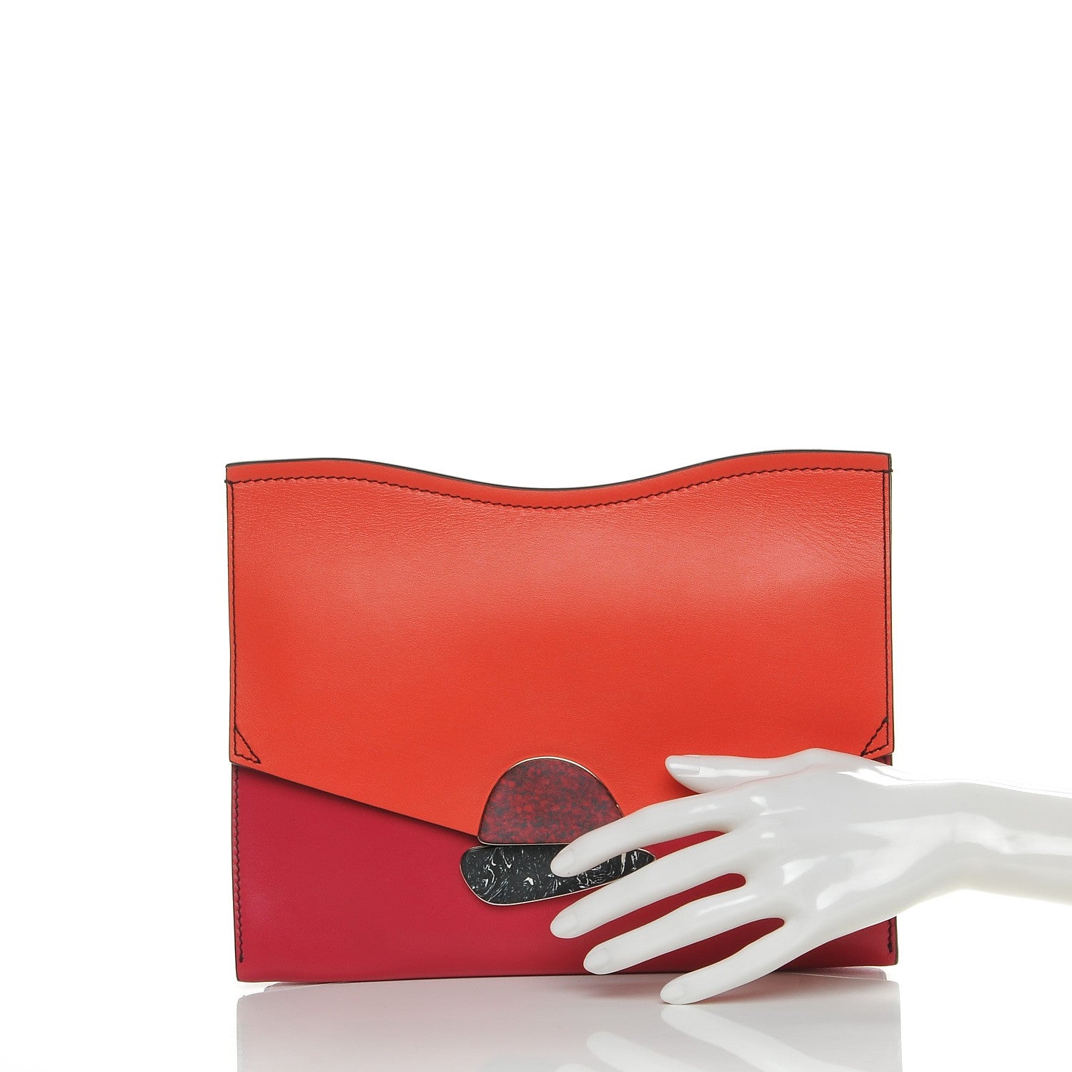 Proenza Schouler Calfskin Medium Curl Bag Clutch Dark Pink 2 of 7