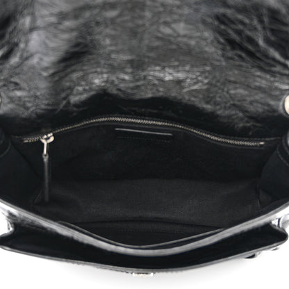 Saint Laurent Crinkled Calfskin Matelasse Monogram Medium Niki Chain Satchel Black 5 of 12