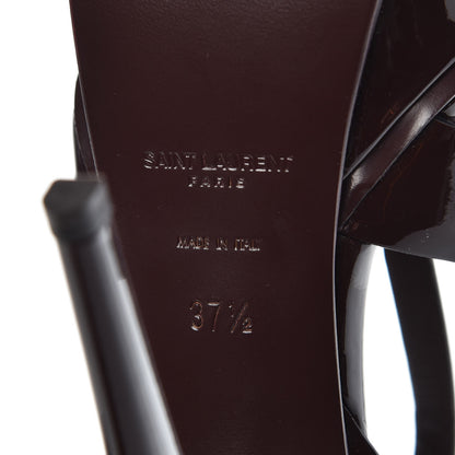 Saint Laurent Vitello Vernice Tribute 105 Platform Sandals 37.5 Amaranto 7 of 9