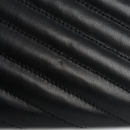Saint Laurent Calfskin Matelasse Chevron Monogram A5 Wristlet Black 10 of 11