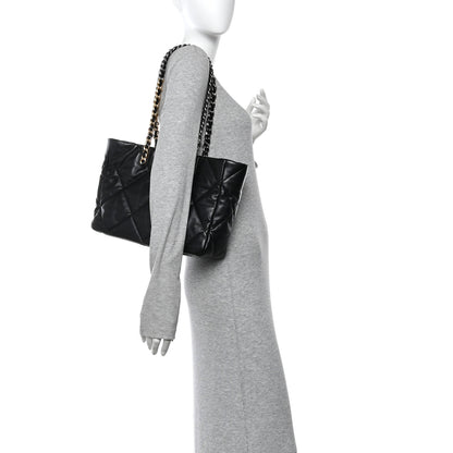 Chanel Lambskin Quilted Chanel 19 East West Shopping Bag Black 2 of 11