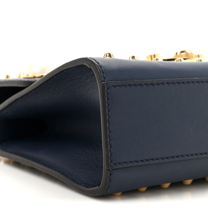 Gucci Calfskin Studded Small Padlock Shoulder Bag Blue Agata 10 of 10