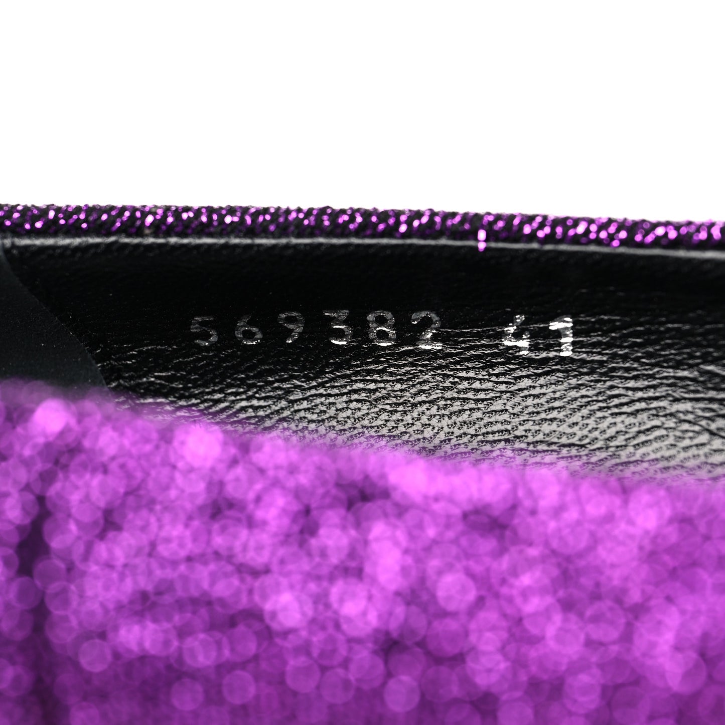 Shiny Fabric Square Knife 110mm Pumps 41 Purple
