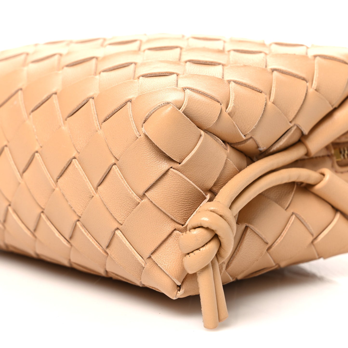 Nappa Intrecciato Mini Loop Camera Bag Almond