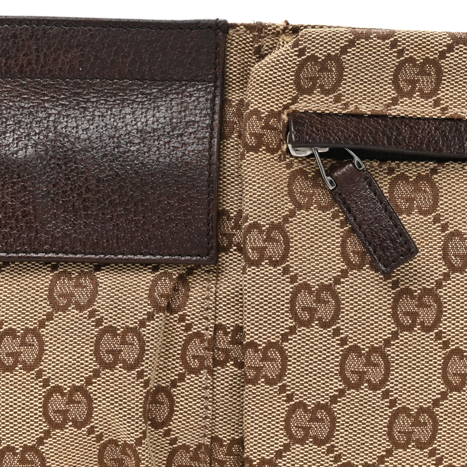 Gucci GG Monogram Double Pocket Belt Bag Dark Brown 8 of 12