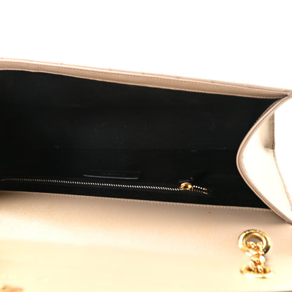 Saint Laurent Grain De Poudre Matelasse Chevron Large Monogram Satchel Dark Beige 10 of 12