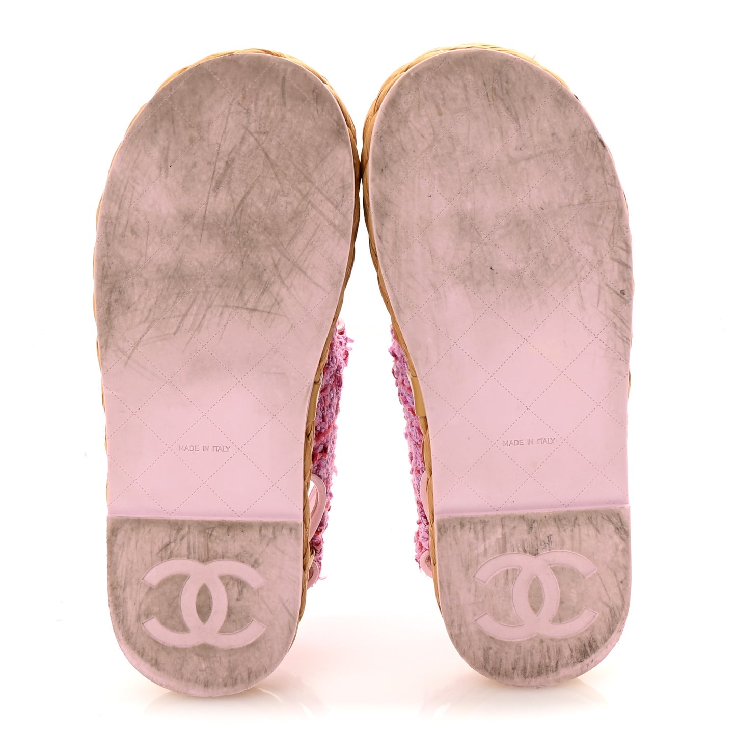 Tweed Patent Calfskin Velcro Dad Sandals 37.5 Light Purple Pink Red