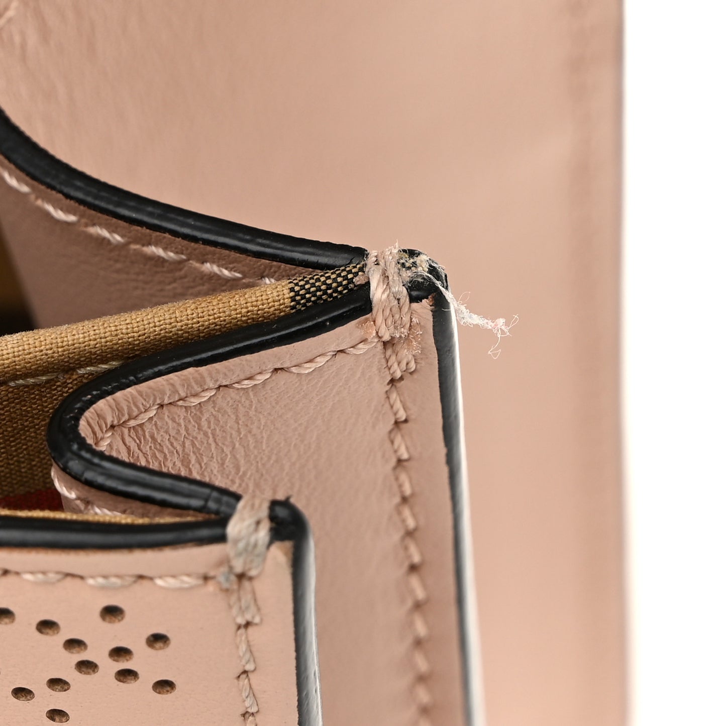 Calfskin Perforated Small Macken Crossbody Bag Pale Fawn Pink