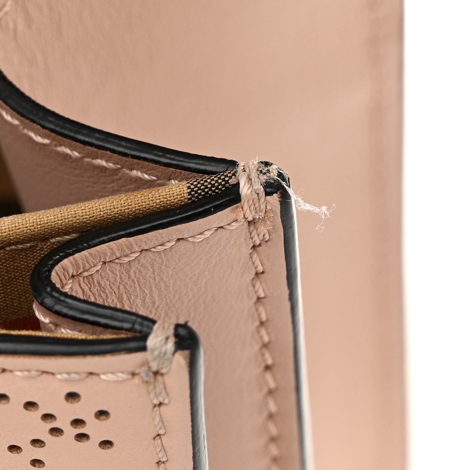 Burberry Calfskin Perforated Small Macken Crossbody Bag Pale Fawn Pink 12 of 13
