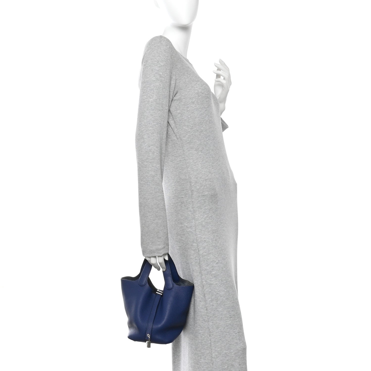 Hermes Taurillon Clemence Picotin Lock 18 PM Bleu Saphir 2 of 11