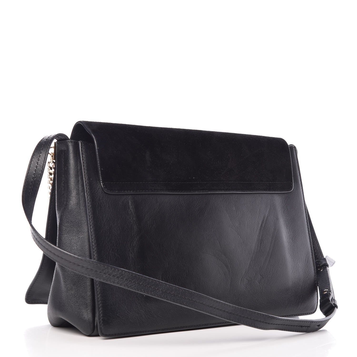 Chloe Suede Calfskin Medium Faye Shoulder Bag Black 3 of 12