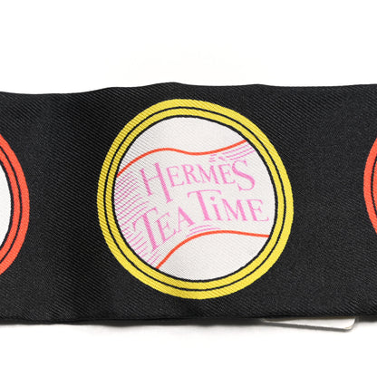 Hermes Silk Tea Time Twilly Black Rouge Multicolor 3 of 5