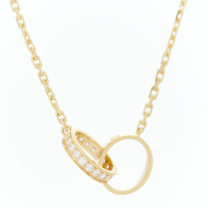 Cartier 18K Yellow Gold Diamond Interlocking LOVE Necklace 4 of 8
