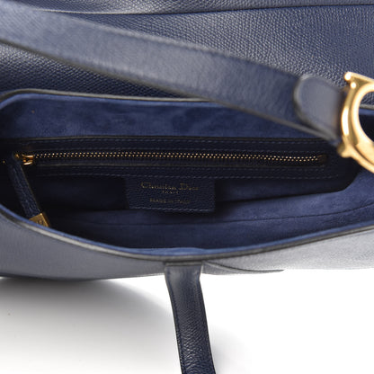 Christian Dior Grained Calfskin Saddle Bag Navy 5 of 9