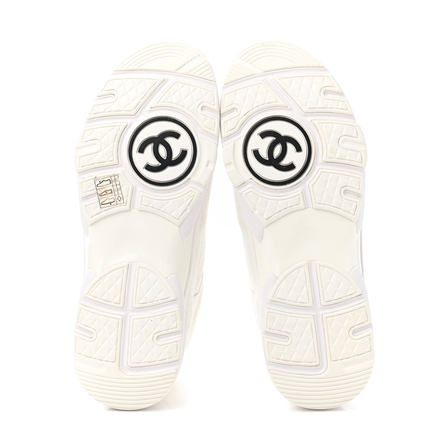 Suede Calfskin Fabric CC Sneakers 40 White