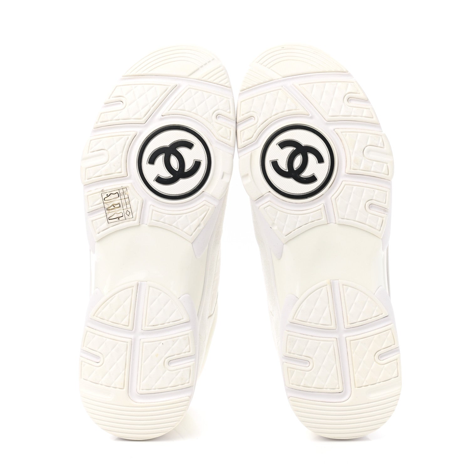 Chanel Suede Calfskin Fabric CC Sneakers 40 White 5 of 9