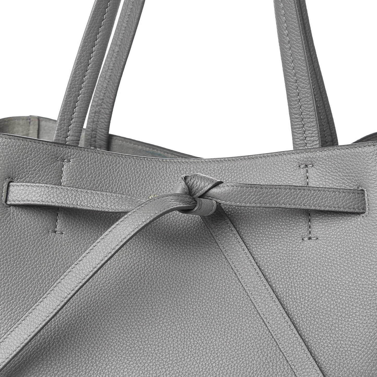 Soft Grained Calfskin Small Belt Cabas Phantom Medium Grey