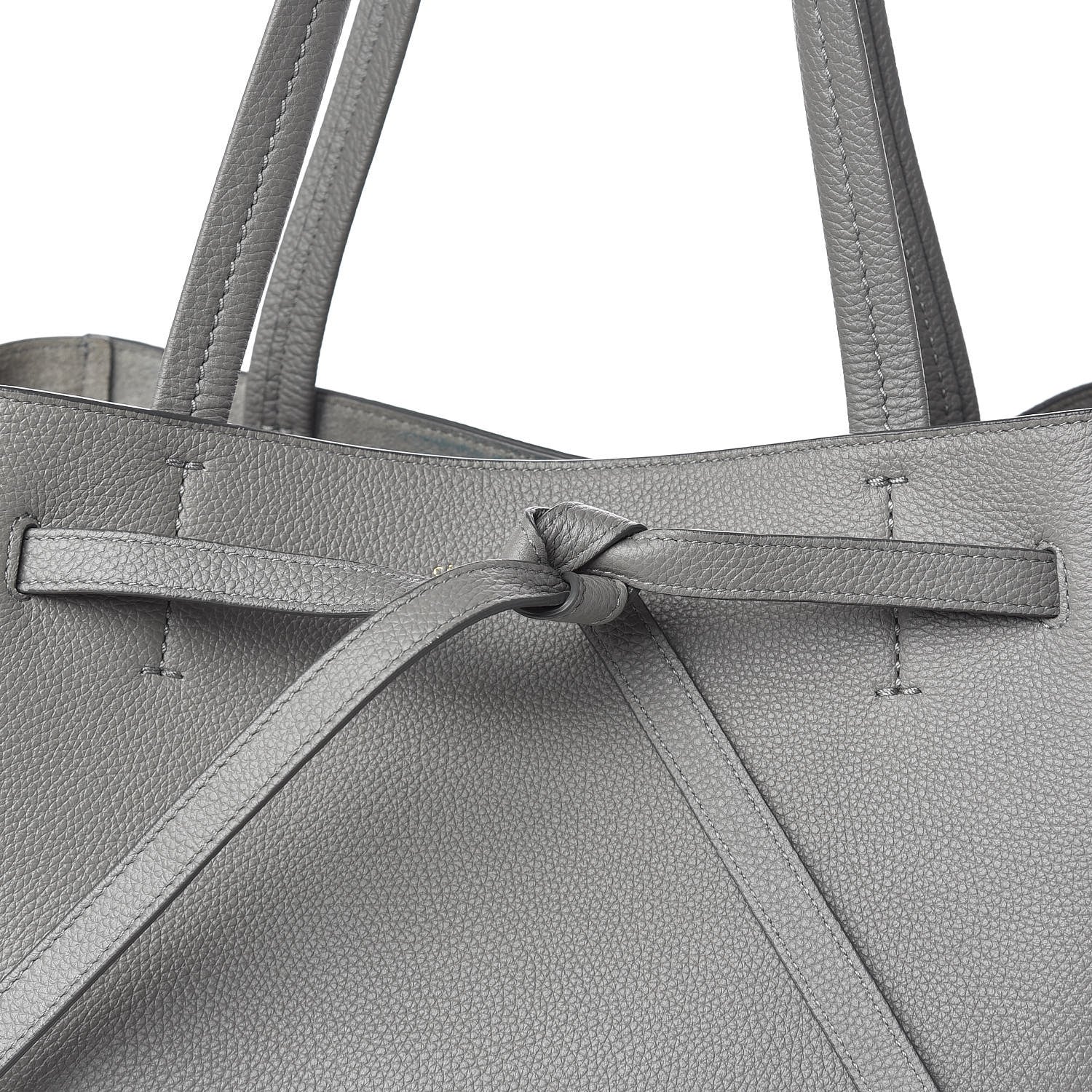 Celine Soft Grained Calfskin Small Belt Cabas Phantom Medium Grey 10 of 10