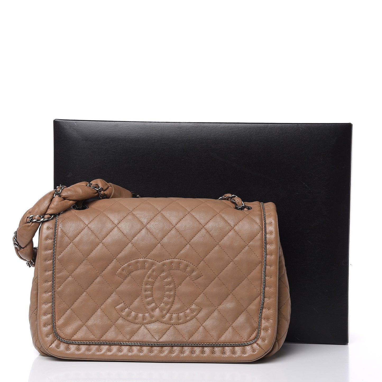Calfskin Quilted Istanbul Flap Beige
