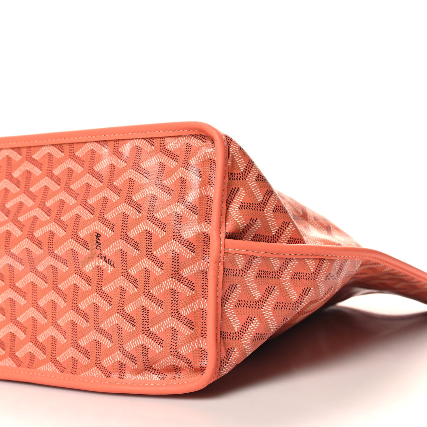 Goyardine Embroidered Seahorse Reversible Anjou PM Coral