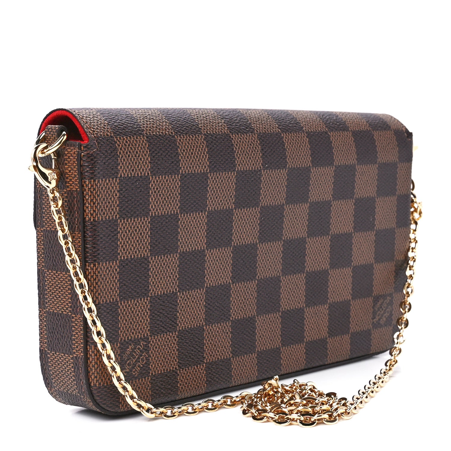 Louis Vuitton Damier Ebene Pochette Felicie Chain Wallet 4 of 13