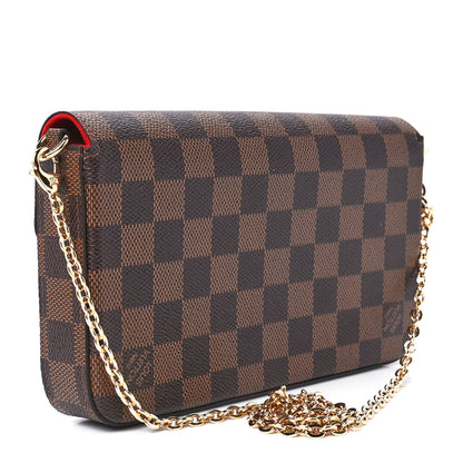 Louis Vuitton Damier Ebene Pochette Felicie Chain Wallet 4 of 13