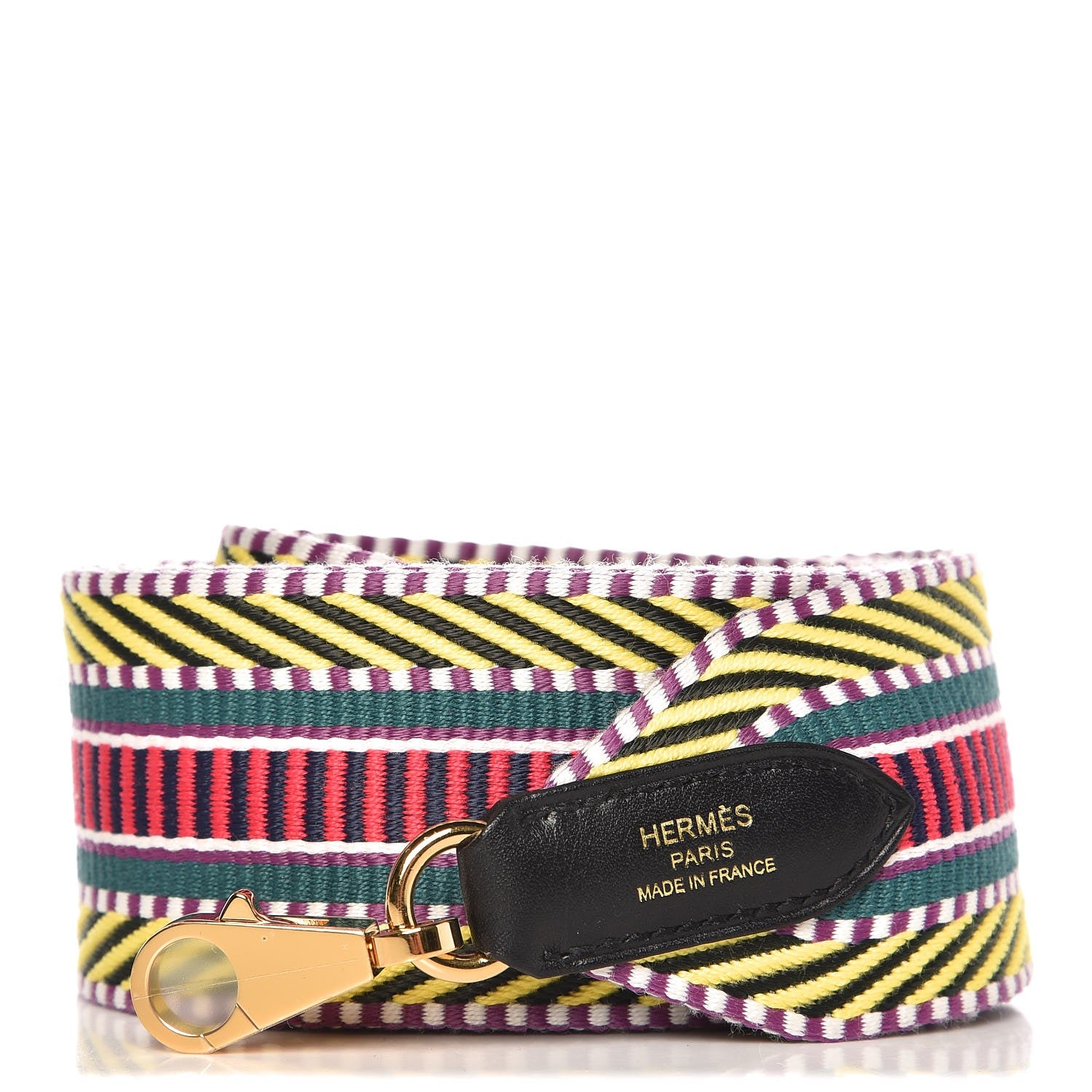 Hermes Toile Swift 50mm Sangle Cavale Shoulder Strap Multicolor Noir 1 of 4